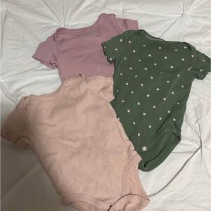 Cloud Island Bodysuits - Mauve, Pink, and Green
